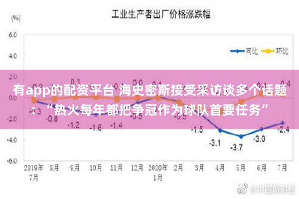 有app的配资平台 海史密斯接受采访谈多个话题：“热火每年都把争冠作为球队首要任务”