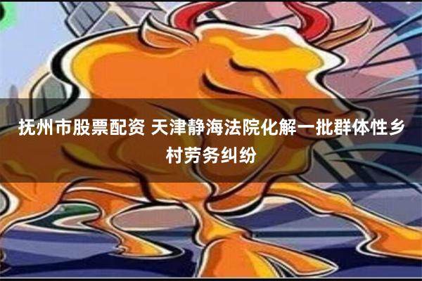 抚州市股票配资 天津静海法院化解一批群体性乡村劳务纠纷